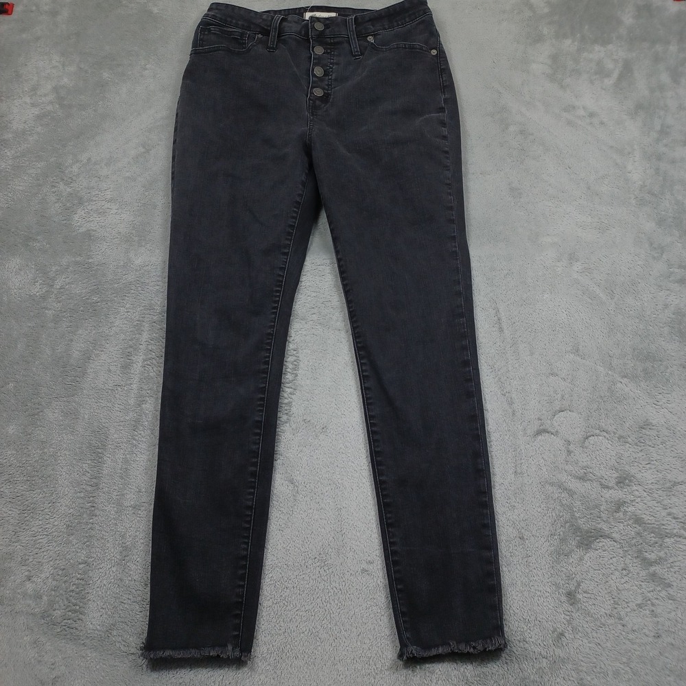 Madewell Jeans‎ Womens 31 Black Denimi Curvy High Rise Skinny Button Fly